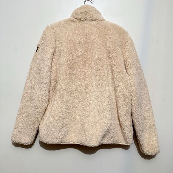 Free Country Sherpa Fleece Jacket Womens Large White Zip Up Teddy Coat Cozy Warm - Picture 4 of 5